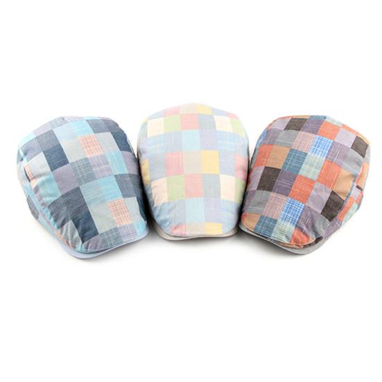 Gorras de Pescador Avanzadas Planas Vintage Cuadros Colores Contrastantes Sombrero de Hombre para Uso Diario