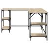 Desk Sonoma Oak Finish 139 x 139 x 75 cm Particleboard