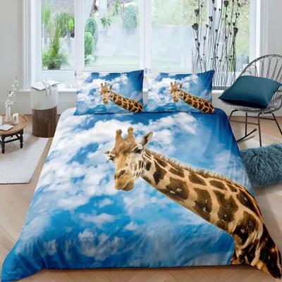 Casa Soggiorno Lusso Stampa 3D Set Biancheria da Letto Giraffa Copripiumino Federa Regina e King Dimensioni EU/US/AU Poliestere Biancheria da Letto