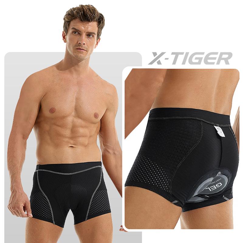 X-TIGER Herren Radunterwäsche mit 5D Gel-Polsterung MTB Boxer Radhose Rennradunterwäsche Radsportausrüstung