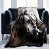Horse Petal Flannel Throw Blanket Wild Animals Blanket Super Soft Warm Lightweight for Living Room Travel Sofa Couch Bed Blanket