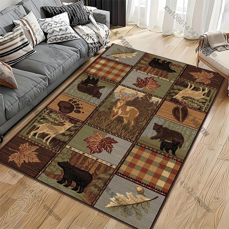Nature wildlife forest animals carpet Yoga living room room decor children's crawling mat doormat area rug games mat