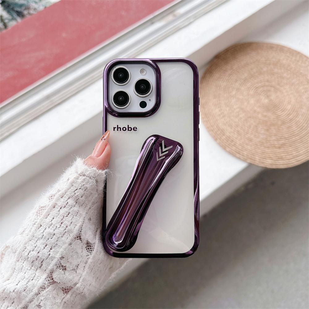 New Plating Clear INS Lipstick Phone Case For iPhone 16 15 14 13 12 11 Pro Max Plus Portable Lip Gloss Holder Hot Soft Cover