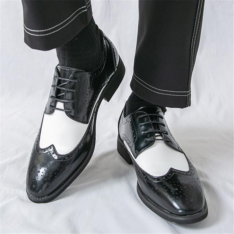 Luxury Designer New Men's Pointed Mixed Color Lace Up Casual Shoes Male Formal Wedding Dress Homecoming Footwear Zapatos Hombre