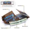 Retro leather men's wallet wallet, trendy multi-functional first-layer cowhide business retro large wallet men