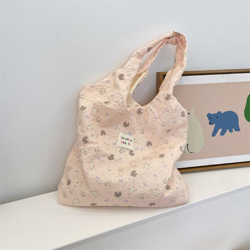 

autumn and winter sweet cartoon bear embossed shoulder bag daily versatile student underarm vest bag women
