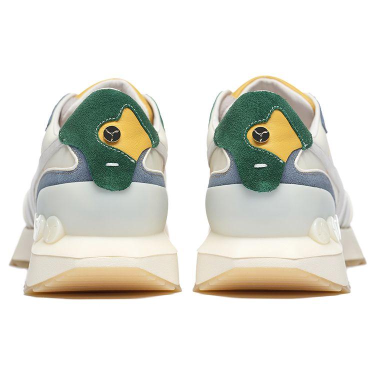 Li-Ning 1990 Zhenrong Fabric Leather Shock Absorbing Non-Slip Wear-Resistant Lightweight Low-Top Casual Shoes Men Casual Shoes White Gray ALJS057-2