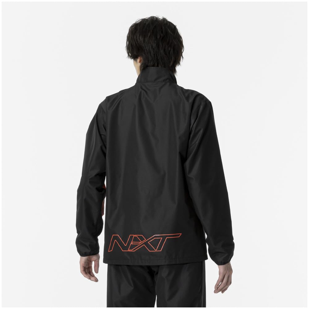 Mizuno Breath Thermo Warmer Training Size 2XL N-XT Jacket, Moisture-Wicking, Heat-Generating, Water-Repellent, Wear, 32JEA740, Black,