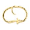 Distressed Egyptian Ankh Cross Bracelet, Personalized Titanium Steel Jewelry for Men & Women