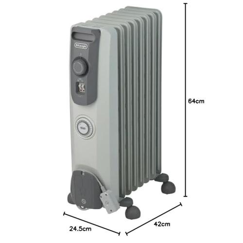 DeLonghi Oil Heater RHJ10F0812-SG Approx. Width 245 x Depth 420 x Height 640