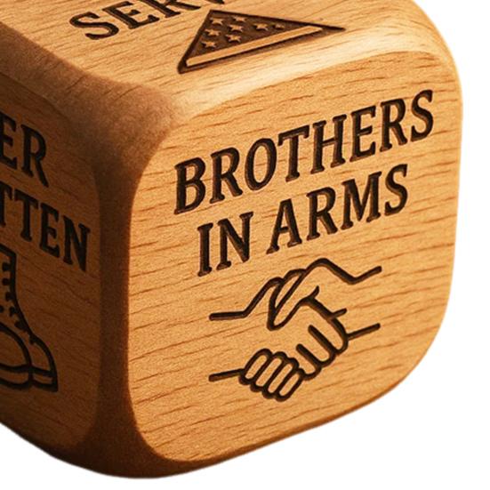 Veteran's Day Dice Handmade Wooden 6 Sides Decision Dice Veterans Souvenirs Appreciation Gifts for Patriotic Party Decoration