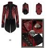 Veste gothique rétro victorienne Steampunk pour hommes, manteau de queue, Costume d'halloween à col