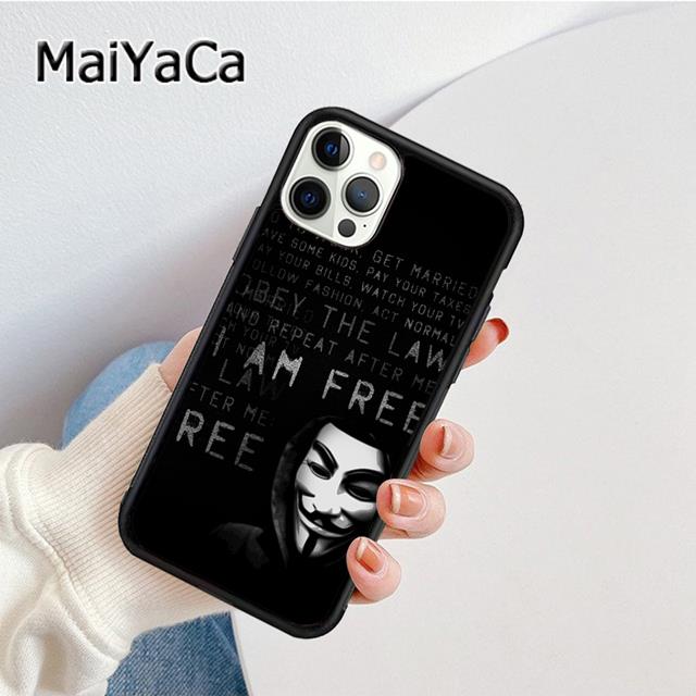 Anonymous Hacker Phone Case Cover For iPhone 17 Air 16 16e 15 plus 11 12 13 14 pro max shell coque