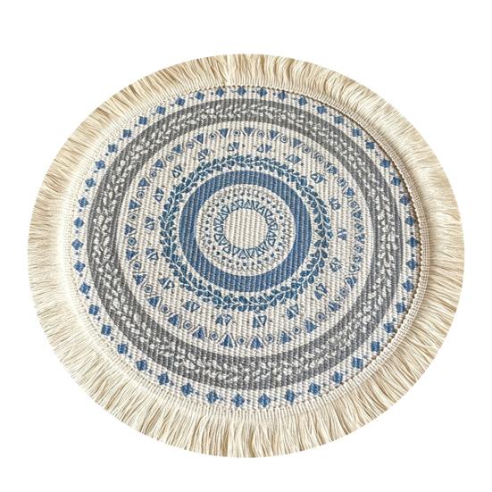 Yousheng Vintage Round Coasters, Pastoral Cotton Linen Placemats, Soft Jute Tassels Drink Mats, Handwoven Table Pads Mats Accessories