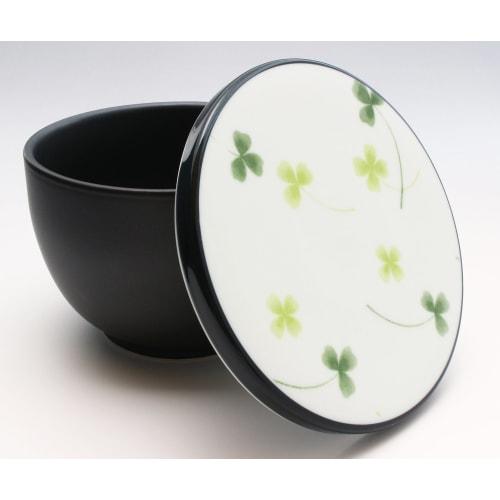 Toyo Ceramics Arita Ware Ceramic Rice Container, Holds Rice, Microwave-Safe, Flat Lid, Clover Pattern, Y052-3