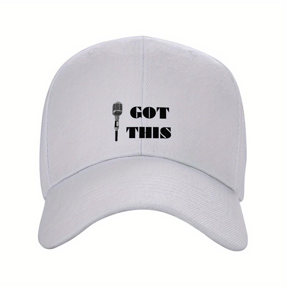 Got This Mic Graphic Baseball Cap Adjustable Unisex Polyester Solid Black Outdoor Sporty Hat