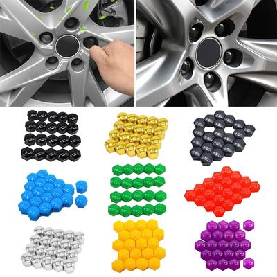 20Pcs Anti-Rust Car Wheel Nut Plastic Nut Protection Covers Auto Hub Caps  Auto Exterior Accessories