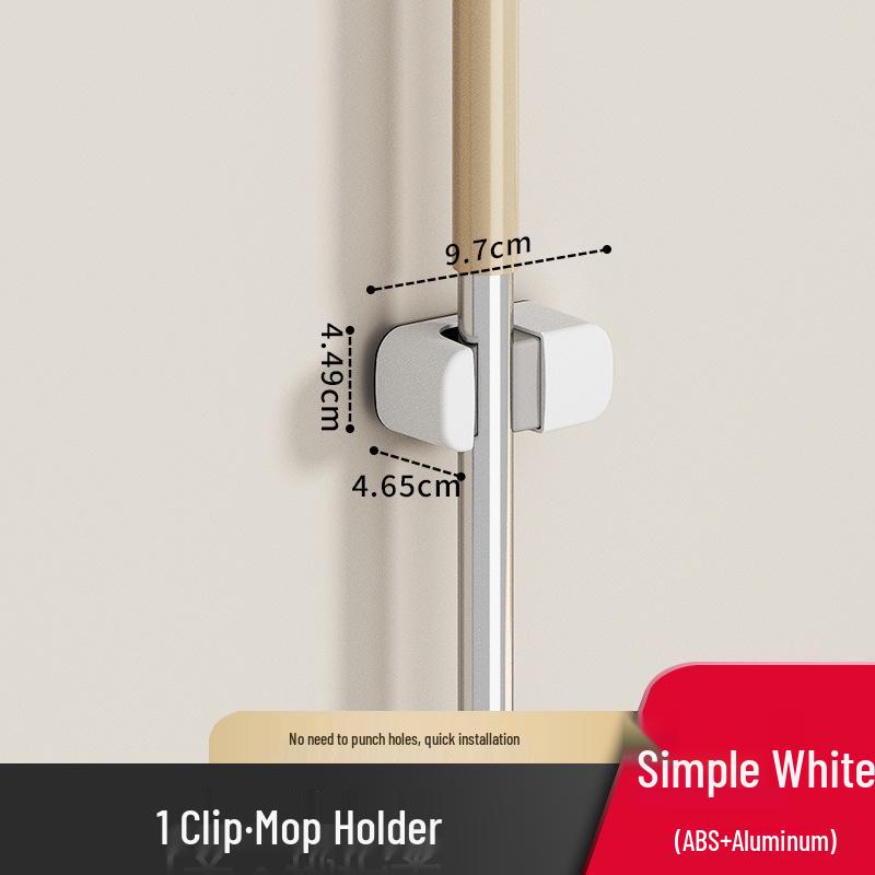 Bathroom Mop and Broom Suction Cup Wall Mount - Punch-Free, Space-Saving Holder and Organizer.