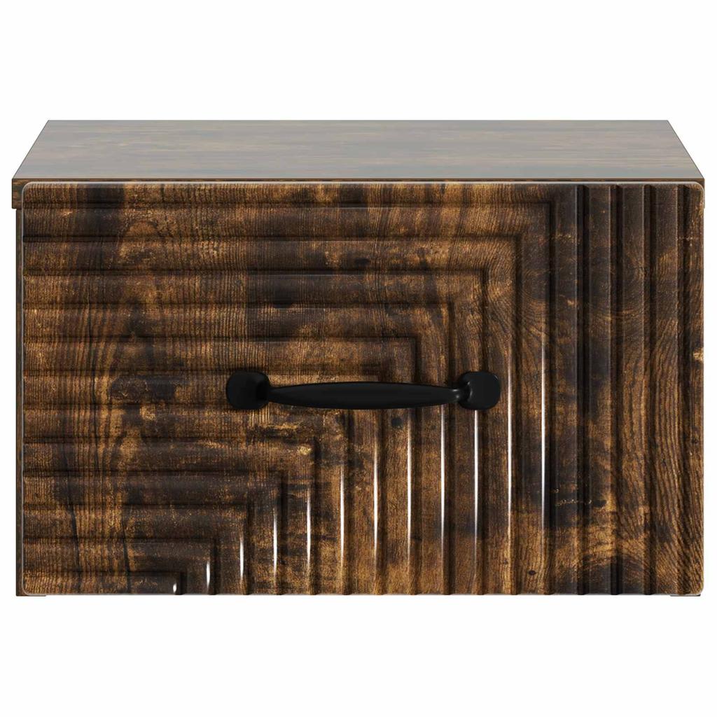 Wall Mounted Nightstand Smoked Oak 34.5 x 33 x 20 cm