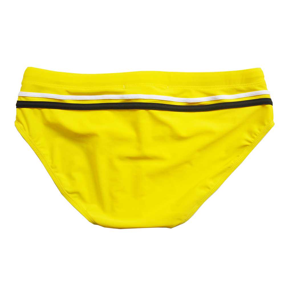 Men's Looped Swim Briefs Sexy Low Waist Bikini Swimsuit M-2XL Yellow