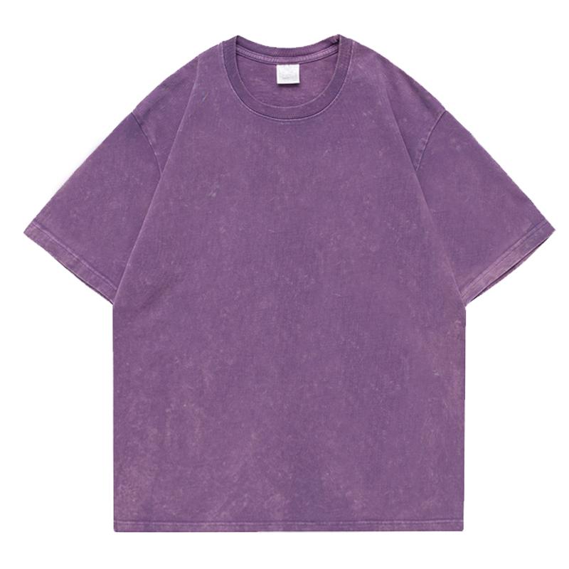 Herrtvättade Vintage T-shirts Street Hip Hop Retro Punk T-shirt dam Harajuku Casual Bomull Kortärmad Syratvättade T-shirts topp