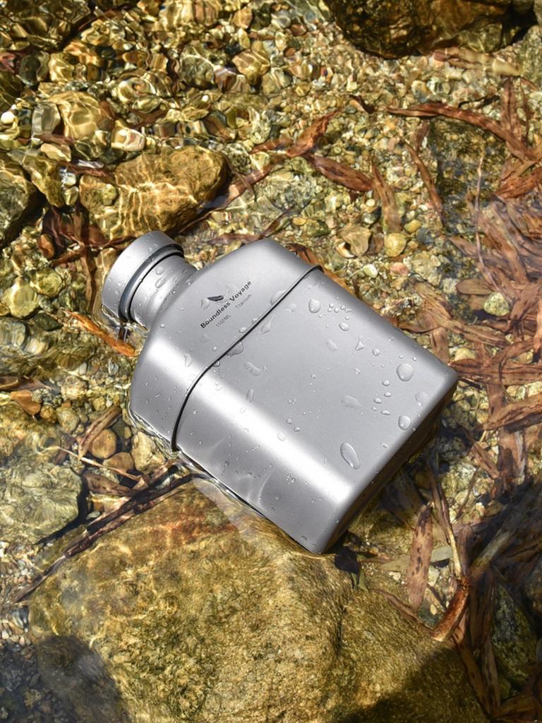Boundless Voyage Titanium Military Canteen Bottle, 1100ml, Large Capacity, Lightweight, Rust-Resistant, for Outdoor Camping, with Bag (Canteen Only,