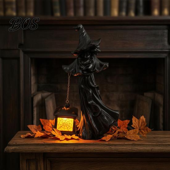 Detailed Halloween Lantern Witch Hanging Ornaments, Hand-Held Spider Web Hollow Lantern, Gothic Texture Theme for Desktop Decoration Dark Decor