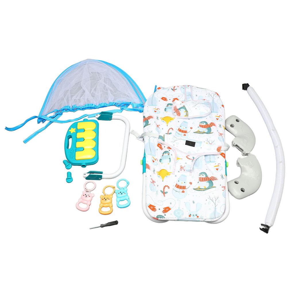 Electric Baby Swing Chair with Music Toys Net Adjustable 3 Point Safety Belt 44.1 Lb Load Bearing