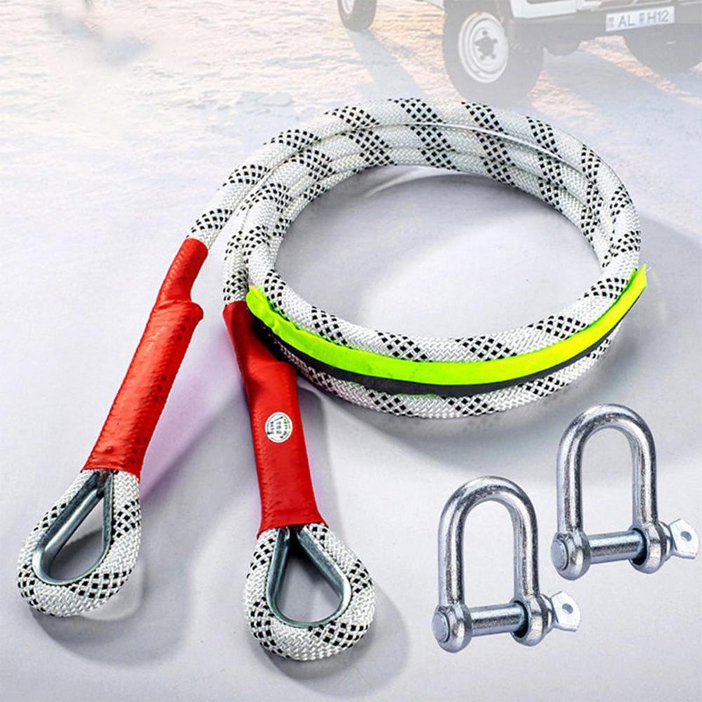 3/4/5M Car Tow Rope Set 10T/5T Tow Strap Off Road Towing Rope Heavy Duty Emergencies Equipment Tow Rope With Hooks For Truck ATV