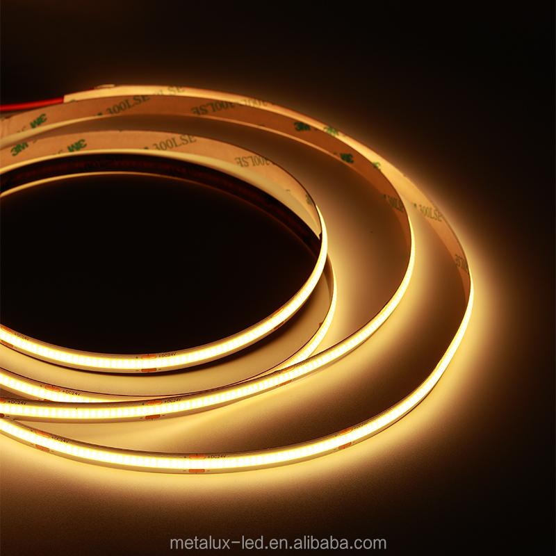Smart Dual Voltage Dual CCT COB Strip 608LEDs 12V 24V Compatible Tunable White 2700K 6500K for Home Wall Wash Ceiling Light