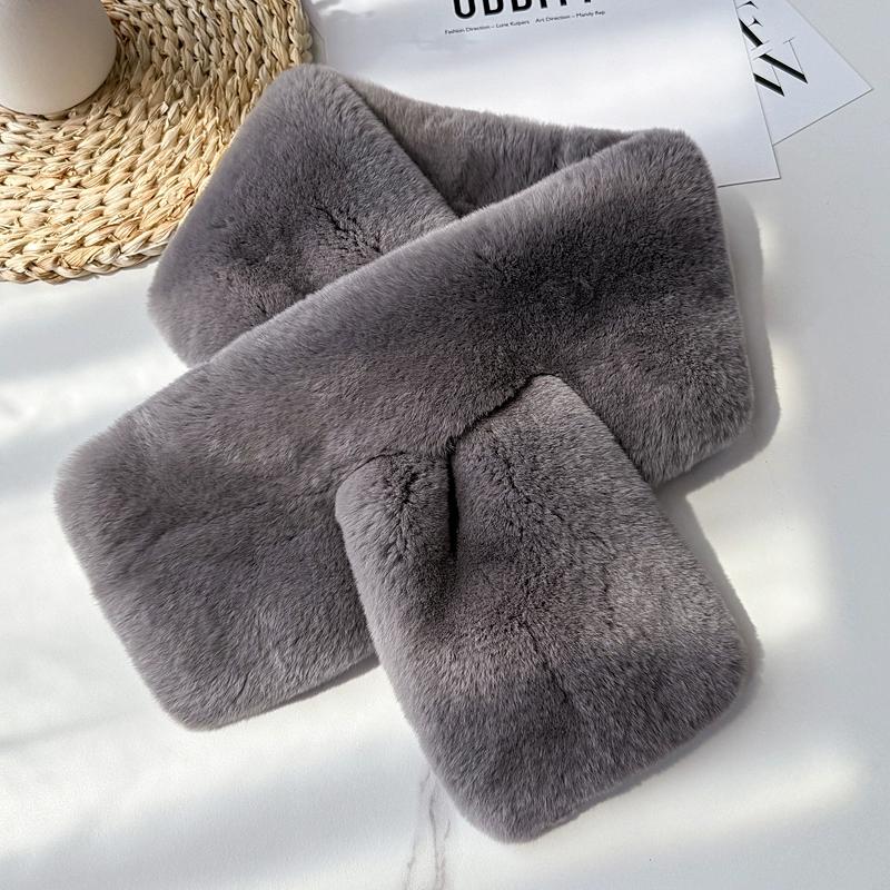 Winter Warmth Korean Version Versatile Thickened Whole Skin Otter Fur Scarf Women's Double-sided Rabbit Fur Scarf Real Fur Collar