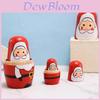Wooden Russian Nesting Dolls Set With Christmas Decor And Modern Minimalist Style For Holiday Gift