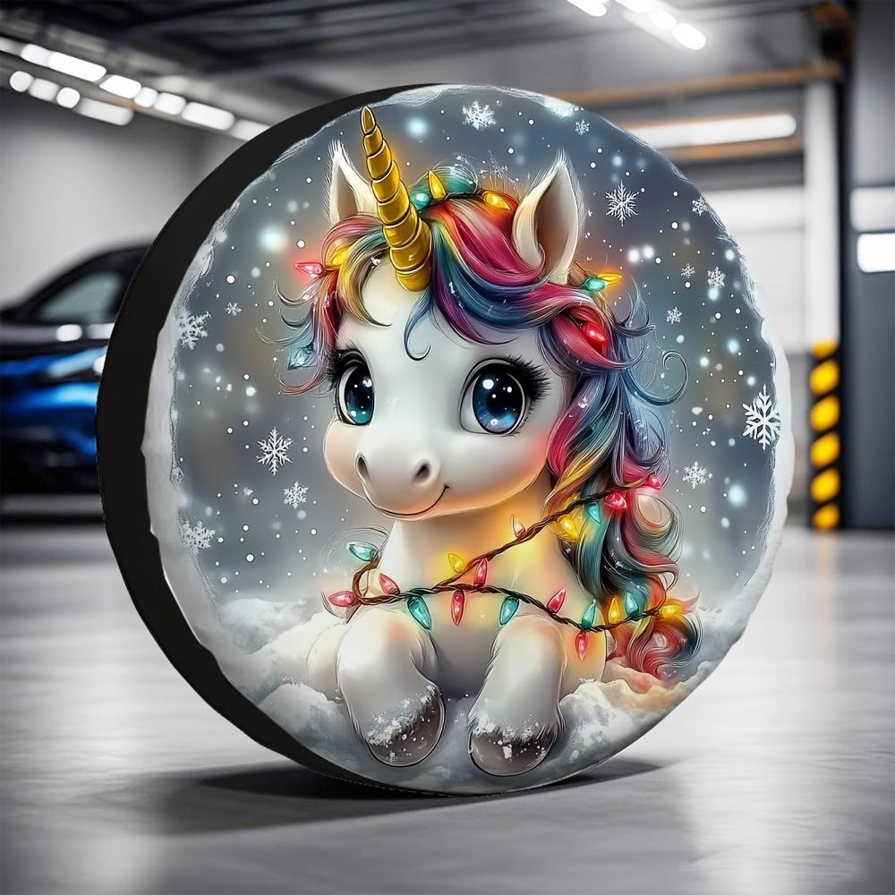 1pc, Unicorn Car Tire Covers Made Of Versatile Polyester, Suitable For Camping Without Electricity And For Wind Vent Parking