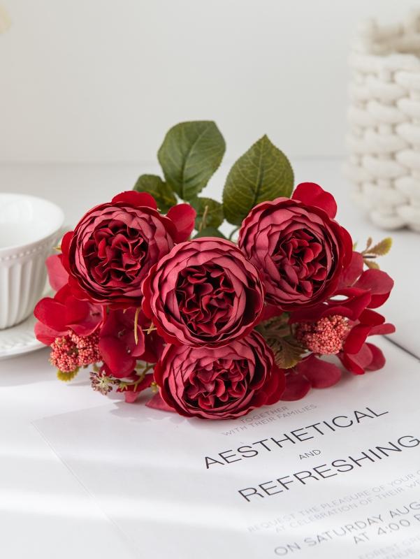 Artificial Flowers Silk Peony High Quality Festival Wreath Decora Home Room Table Garden Wedding Wreath Brial Bouquet Diy Gifts