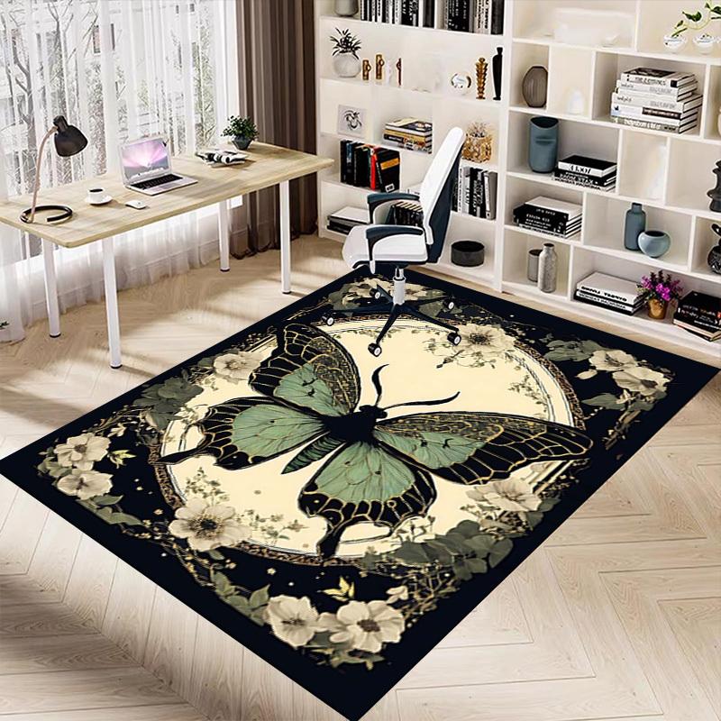1PC Butterfly Flowers Extra Large Non Slip Floor carpet, Office, family, bedroom, Studio   Large Area Rug Indoor Rugs, , Vibrant Colors