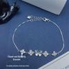 S925 Sterling Silver Flower & Butterfly Bracelet for Women, Personalized with Zircon, Simple & Versatile Design