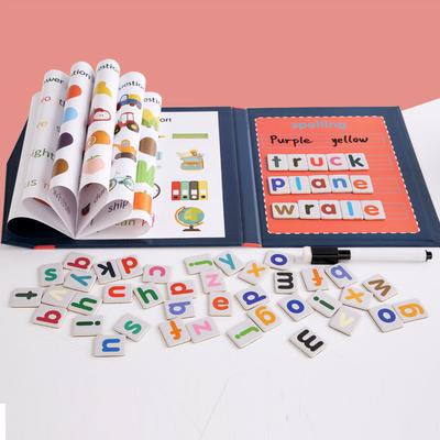 Magnetyczna gra w pisownię dziecięce angielskie litery poznawanie łączenie drewniana zabawka dla niemowląt edukacja wczesnoszkolna puzzle dla chłopców i dziewczynek