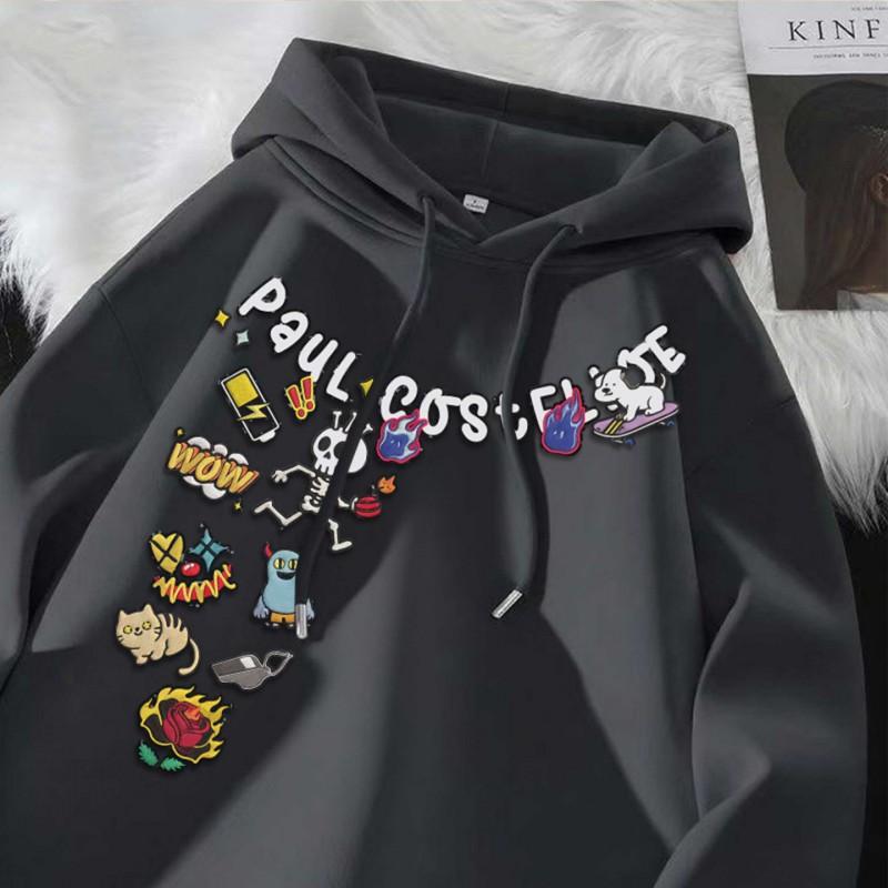Unisex Oversized Hoodie With Cartoon Skull Dog Print Loose Fit Pullover Sweatshirt Casual Wear