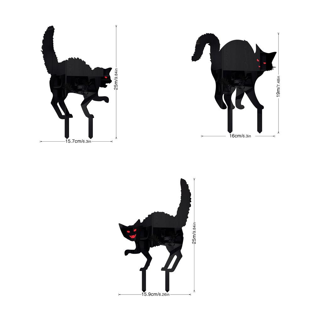 Halloween Horror Cat Acrylic Outdoor Courtyard Decoration Ground Insert Garden Garden Silhouette