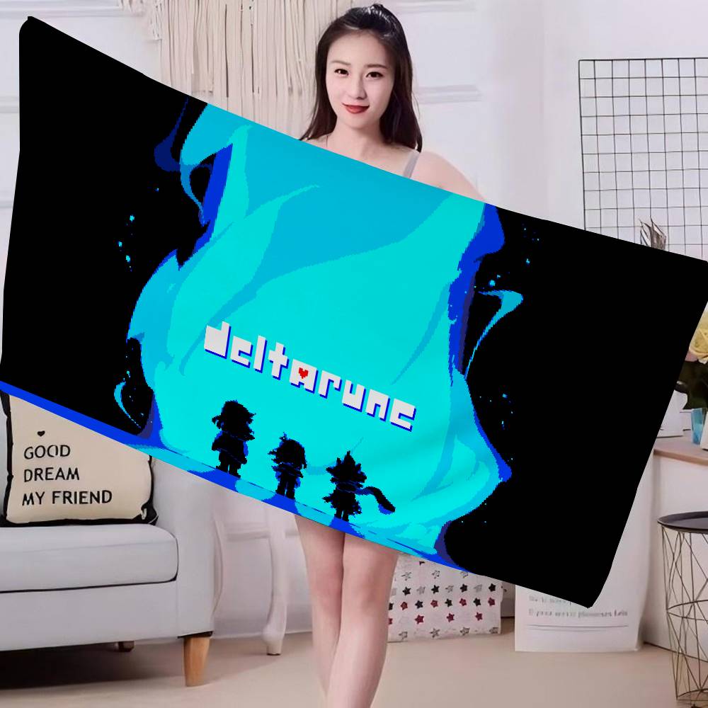 Deltarune Game Bath Towel Microfiber Soft Water Absorbing Breathable For Girl Kids Decorative Cartoon Beach Towel