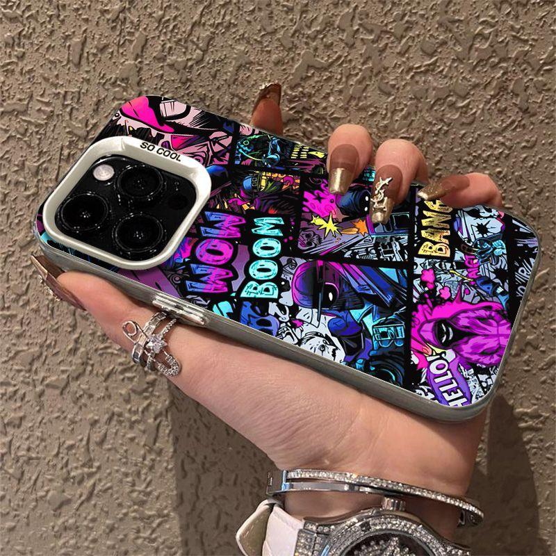 

Крутой комикс Graffiti Boom для 13-го чехла для iPhone 11 14 12 Pro Max XR X XS 8 15 Plus SE 2020, противоударный чехол для телефона For iPhone 14 дубильная кора