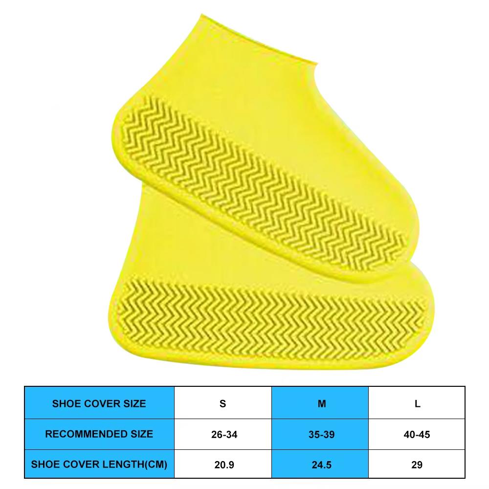2PC Silicone Shoe Covers Waterproof Reusable Wear-resistant Anti-Slip for Outdoor Rainy Day Unisex Overshoes Weather Accessories