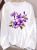 (Asian Size) flower trend cute Fashion Print T Shirt autumn winter spring Casual Tee Women Clothing Top o-neck Graphic Long Sleeve T-shirts