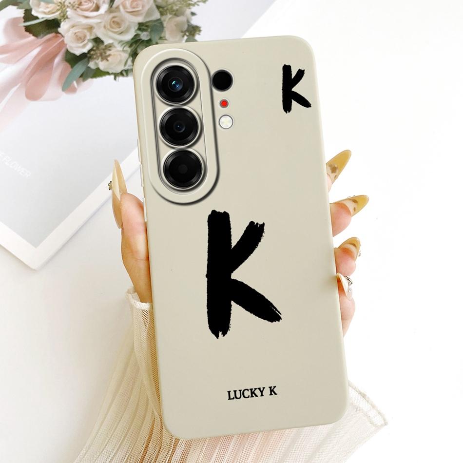 For Tecno Camon 50 4G Lucky Initial Letter Phone Case For Tecno Camon50 4G CN5 Soft Silicone Shockproof Cases Bumpers