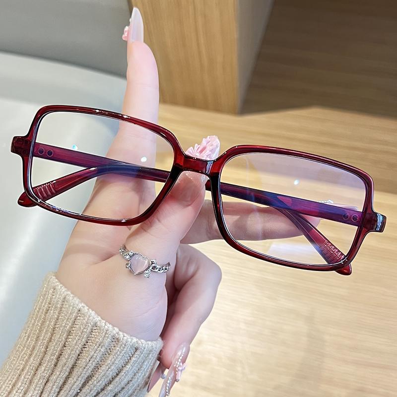 Korean square simple plastic reading glasses for men and women fashion trendy anti blue light Eyewear