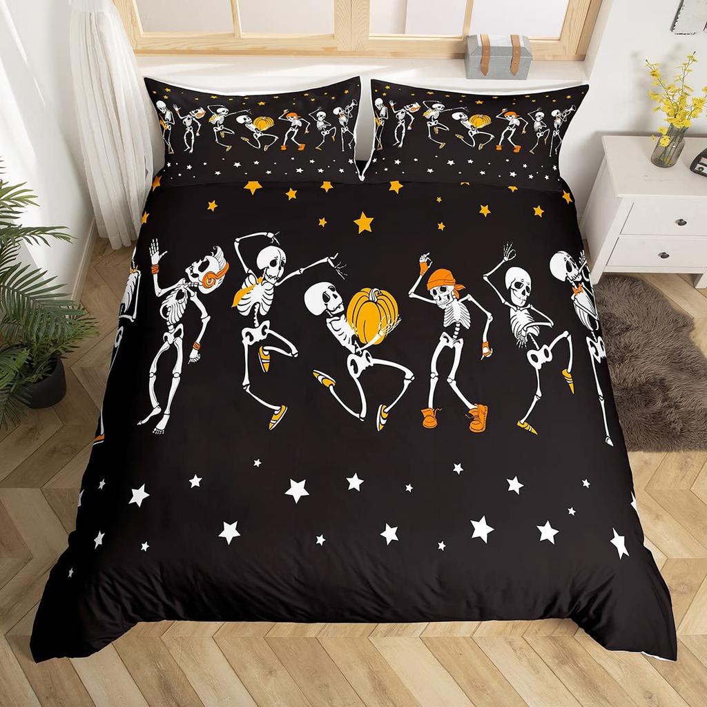 Death Moth Duvet Cover Set Skull Bedding Set Snake Mandala Moon Phase Comforter Cover Trippy Skeleton Quilt Cover Set Queen Size