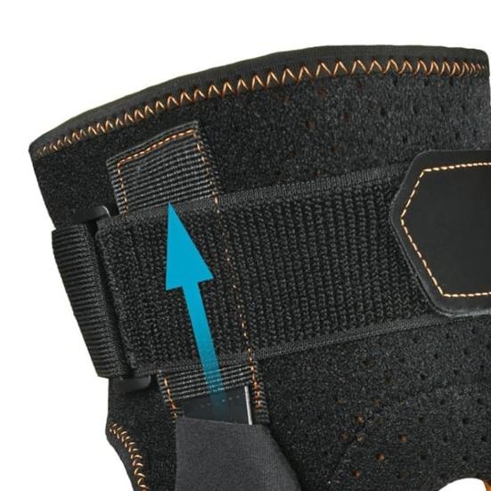 Sports Knee Pad Adjustable Compression Sleeve with Silicone Anti-Slip Strip Pre-Shaped Arc Breathable Neoprene Support