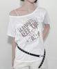 Ijeulum Keep The Boat Neck Short Sleeve T-Shirt (White)