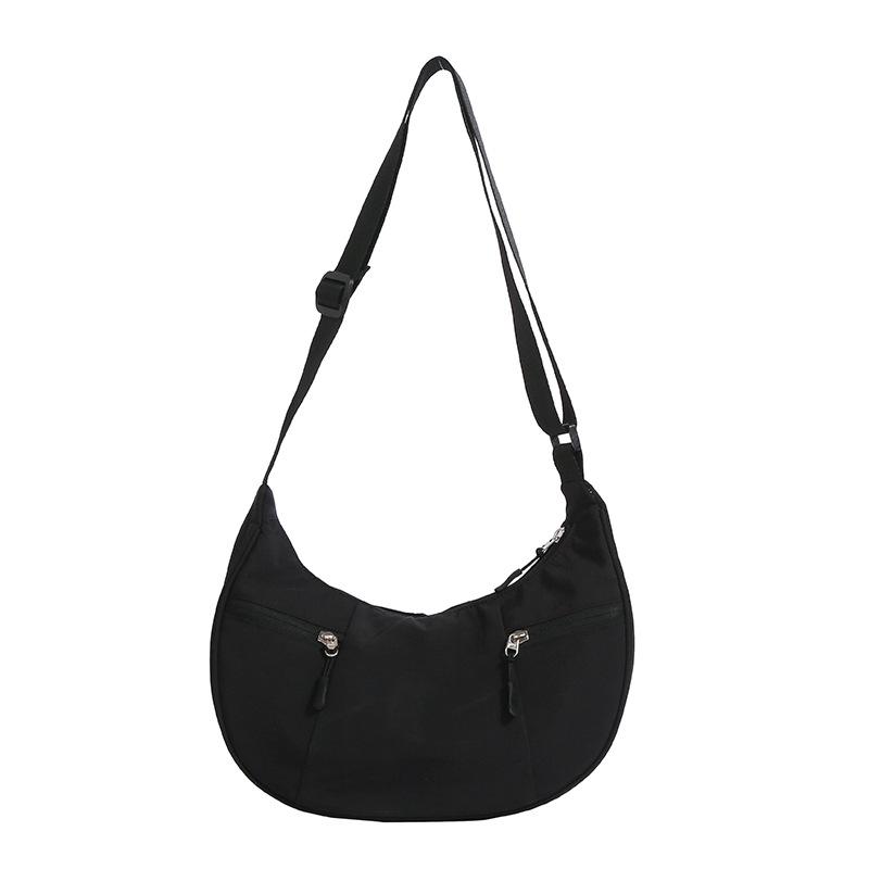 2025 autumn new fashion simple large capacity casual croissant crescent bag niche women's shoulder messenger bag