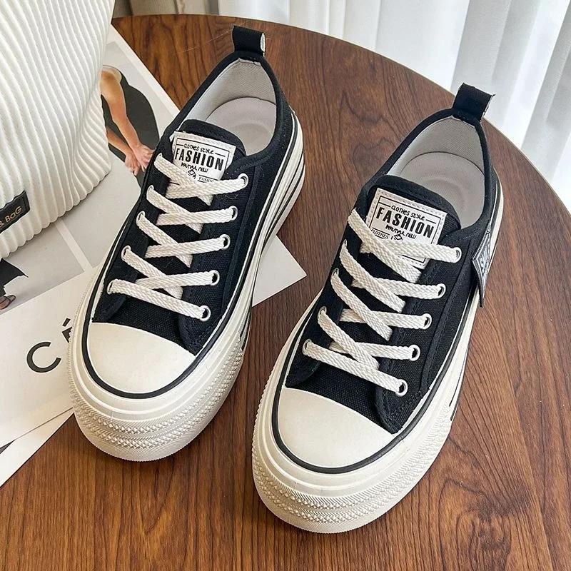 

Fashion Fashion 2024 White Chunky Women s Casual Vulcanized Shoes Platform Sports Running Shoes Tennis Ladies Sneakers for Women Trends 35 чёрный